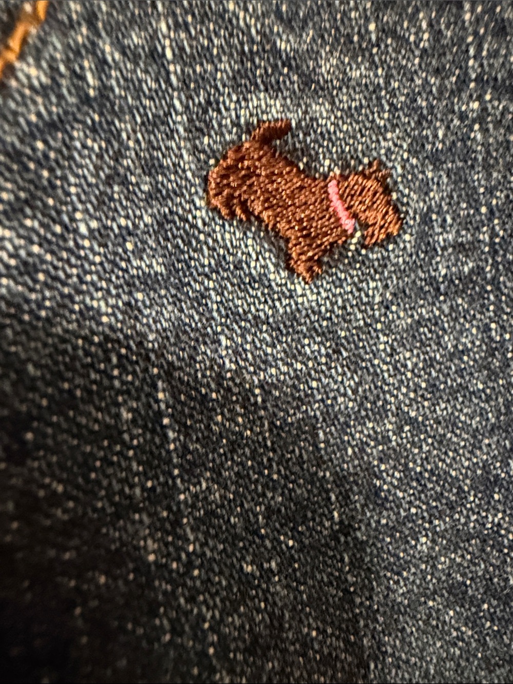 Lilly Pulitzer Denim Straight-Leg Jeans with Brown Embroidered Dogs - Picture 4 of 9